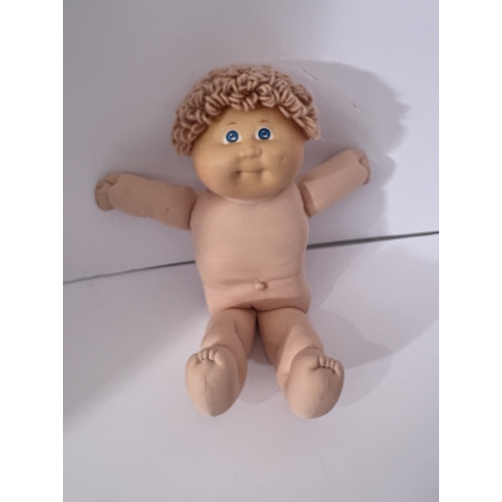 Vtg Cabbage Patch Kids Doll 85 Light Brown Curly Hair-Blue Eyes-Blue Signature